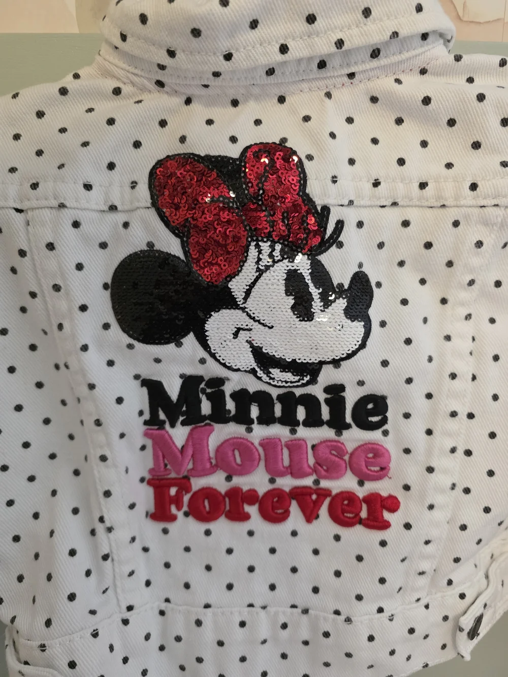 Disney 3 Or 3t Minnie Mouse Polka Dot Jacket - White with Black Dots